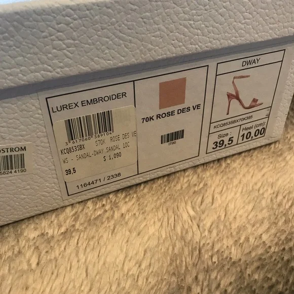 Christian Dior Dway Metallic Thread Embroidered Satin Sandal Heels Rose Des - Picture 8 of 9